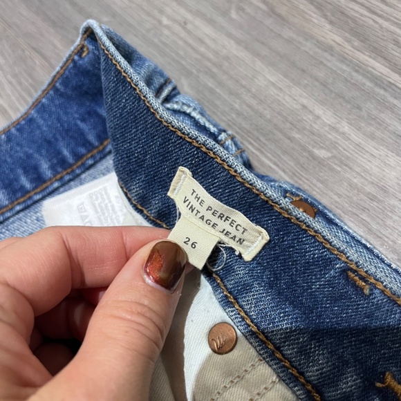 madewell perfect vintage blue jeans size 26 casual denim - Picture 4 of 6